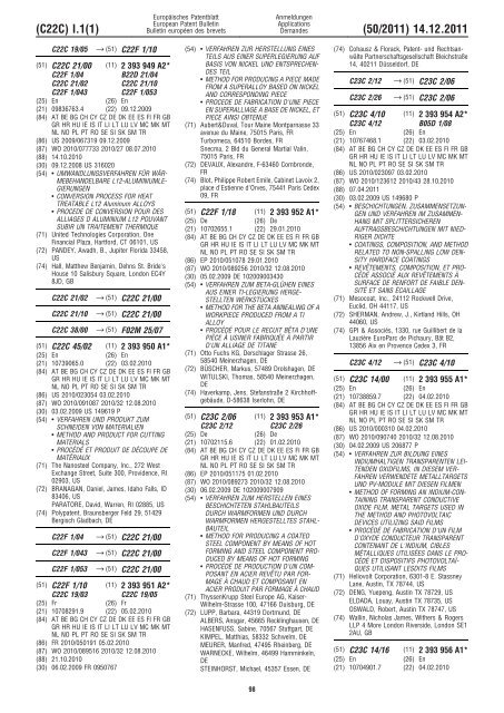 Bulletin 2011/50 - European Patent Office