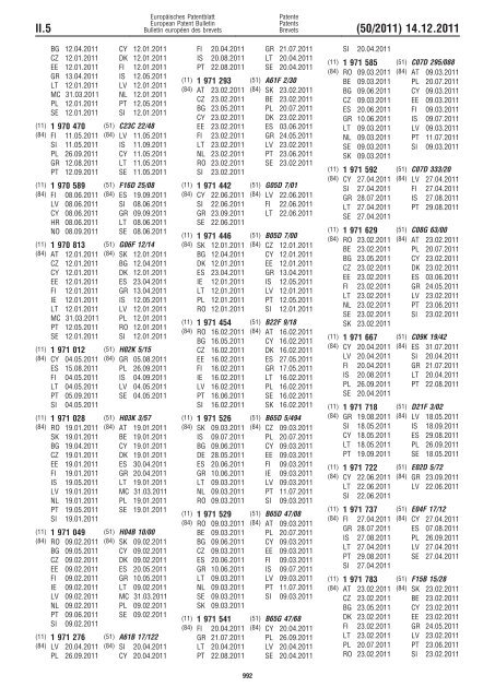 Bulletin 2011/50 - European Patent Office