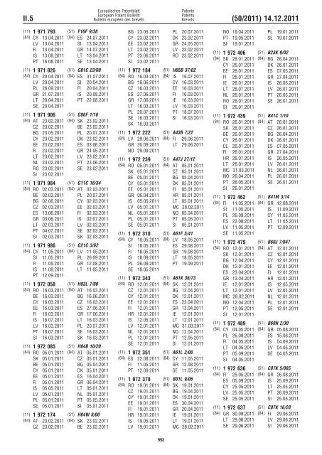 Bulletin 2011/50 - European Patent Office