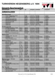 Zum Sportangebot - Turnverein Hegensberg 1894 e.V.