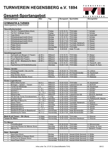 Zum Sportangebot - Turnverein Hegensberg 1894 e.V.