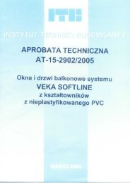 Aprobata techniczna systemu Veka SOFTLINE - Okna PCV