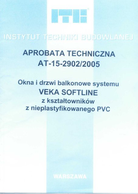 Aprobata techniczna systemu Veka SOFTLINE - Okna PCV