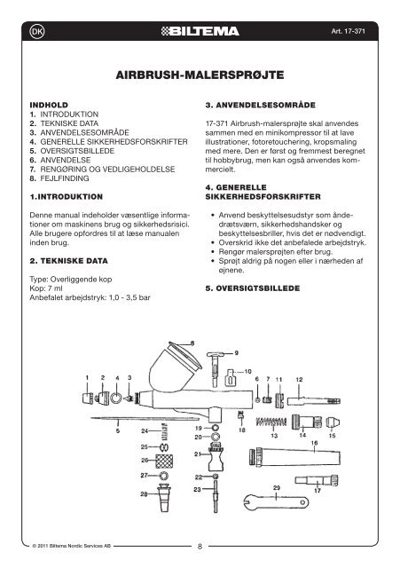 AIRBRUSH-FÄRGSPRUTA AIRBRUSH LAKKSPRØYTE ... - Biltema