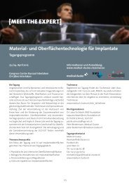 Material- und Oberflächentechnologie für Implantate - Medical Cluster