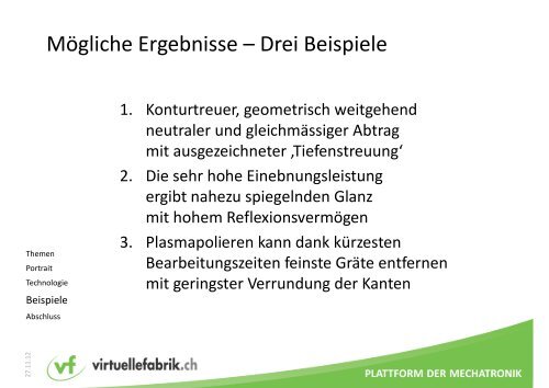 Plasmapolieren - Virtuelle Fabrik