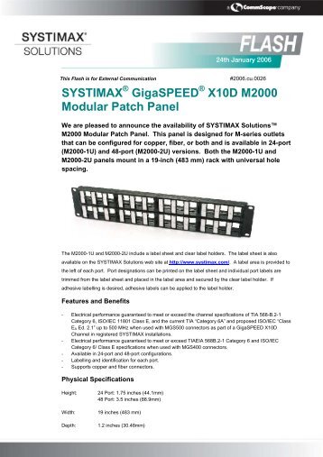 SYSTIMAX Gigaspeed X10D M2000 Modular Patch Panel - Anixter