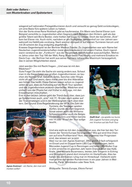 ITF and TE Junior Tournaments 2004 in Germany - Mercedes ...