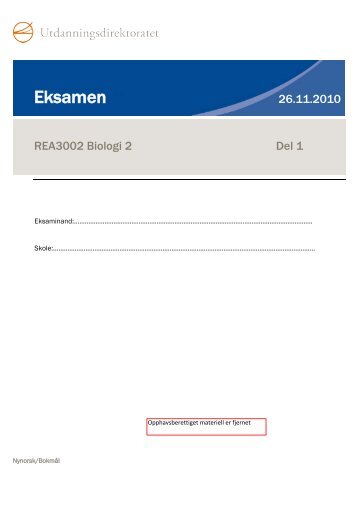 REA3002 Biologi 2 del 1 H10 - Udir.no