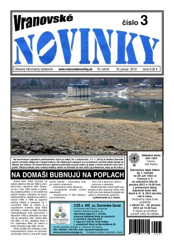 číslo 3 NA DOMAŠI BUBNUJÚ NA POPLACH - NOVINKY