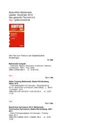 Abiturhilfen Mathematik Update Dezember 2012 Neu gekaufte Titel ...