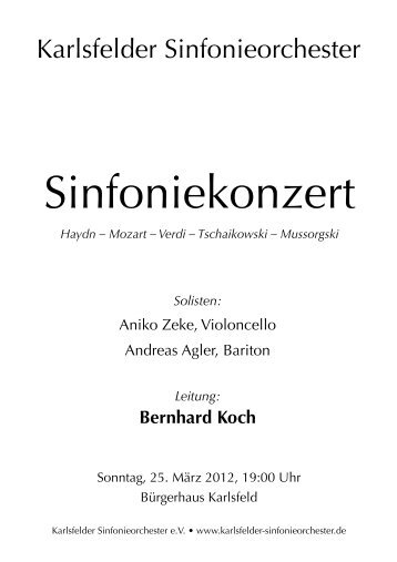 Programmblatt herunterladen - Karlsfelder Sinfonieorchester