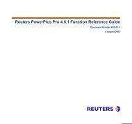 Reuters PowerPlus Pro 4.5.1 Function Reference Guide ... - News