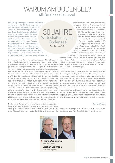 30 Jahre - Wirtschaftsmagazin