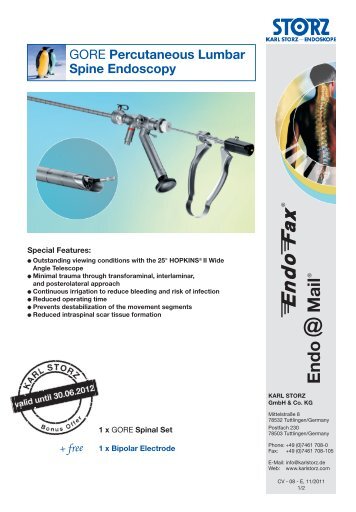 GORE Percutaneous Lumbar Spine Endoscopy - Karl Storz