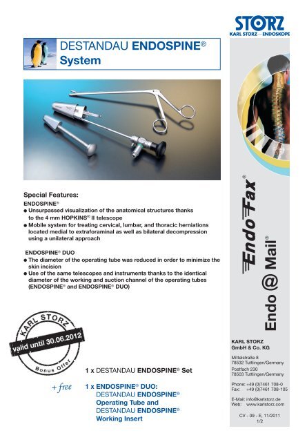 DESTANDAU ENDOSPINE® System - Karl Storz