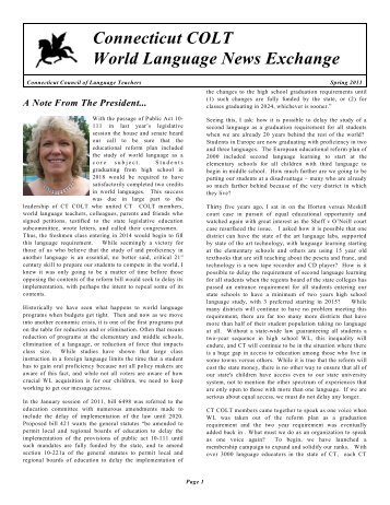 Spring 2011 - Connecticut Council of Language Teachers