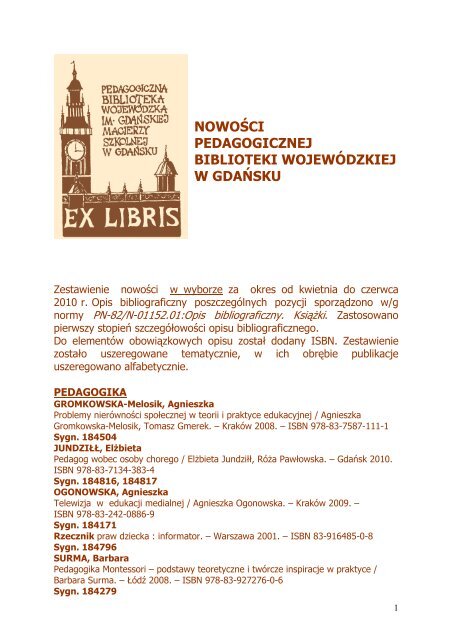 Wersja do druku (PDF) - Pedagogiczna Biblioteka Wojewódzka w ...