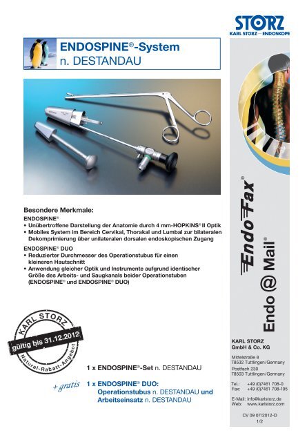 ENDOSPINE®-System n. DESTANDAU - Karl Storz