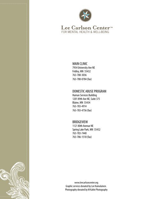 2010 Annual Report - Lee Carlson Center