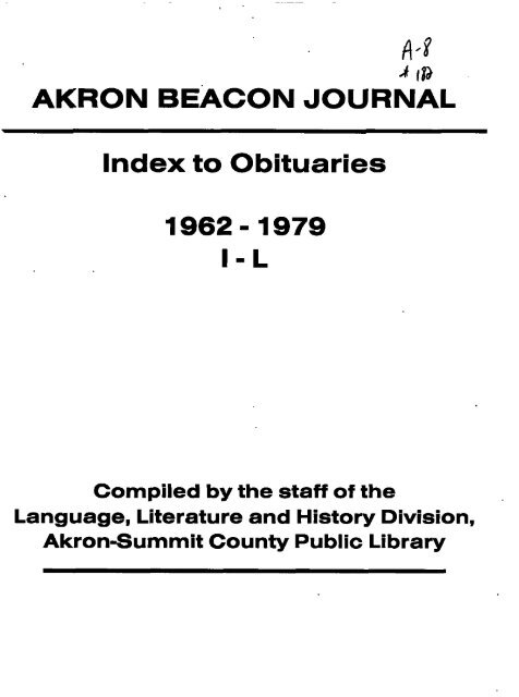 AKRON BEACON JOURNAL - Akron-Summit County Public Library