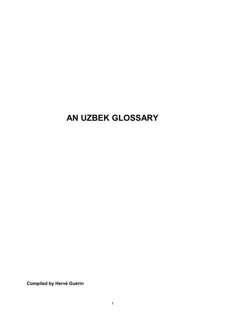 AN UZBEK GLOSSARY - Turuz.info