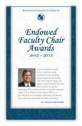 Endowed Faculty Chair Awards - Kirkwood Community College