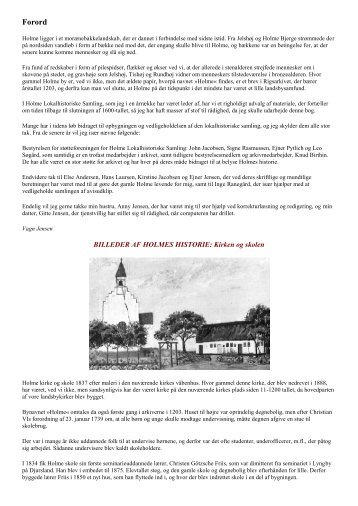 Billeder af Holmes Historie - Højbjerg Holme