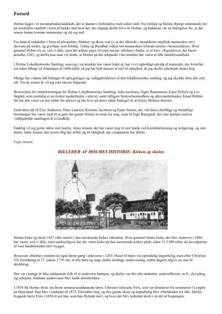 Billeder af Holmes Historie - Højbjerg Holme