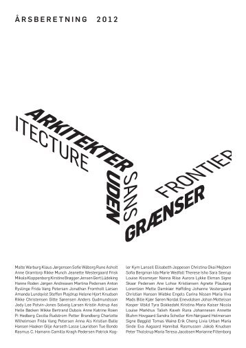 ÅRSBERETNING 2012 - Arkitekter Uden Grænser