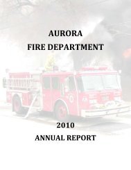 aurora fire department 2010 annual report - City of Aurora