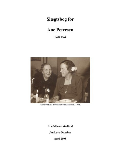 Slægtsbog for Ane Petersen - Jan Løve Østerbye