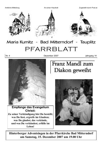 PFARRBLATT - beim PV-Hinterberg