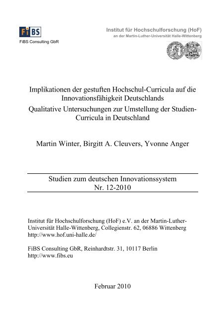 Implikationen der gestuften Hochschul-Curricula auf die ...