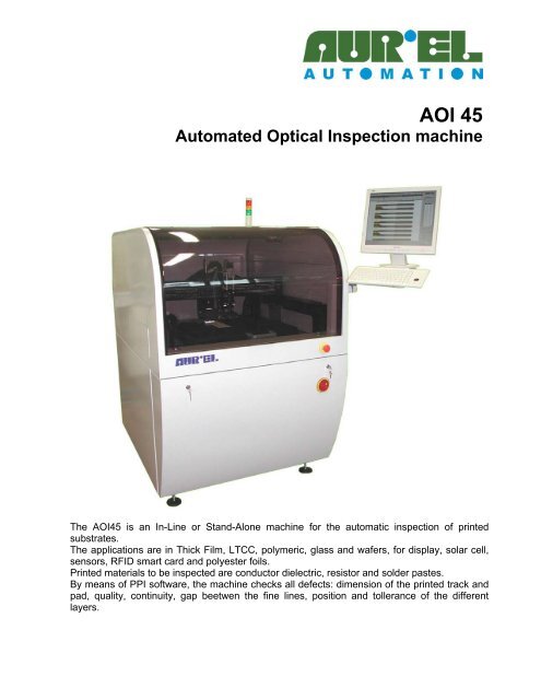 AOI 45 Automated Optical Inspection machine