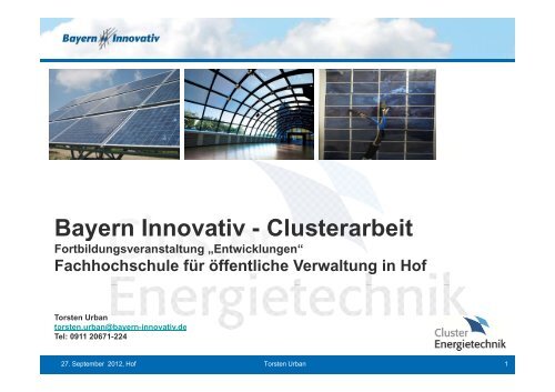 Vortrag zum Innovationsmanagement (Thorsten Urban) - Bayerische ...