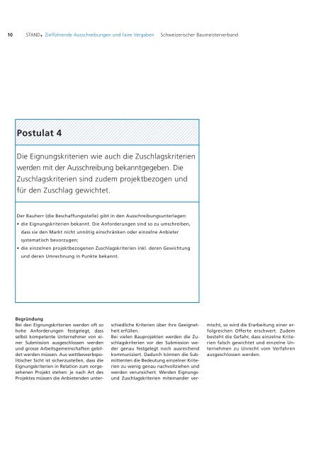 Postulate - Schweizerischer Baumeisterverband