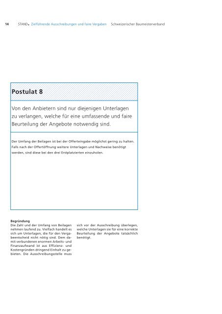 Postulate - Schweizerischer Baumeisterverband