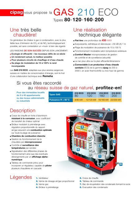 GAS 210 ECO Chaudière à gaz à condensation et à faible ... - Cipag