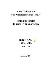 Neue Zeitschrift für Missionswissenschaft Nouvelle Revue ... - Zentral