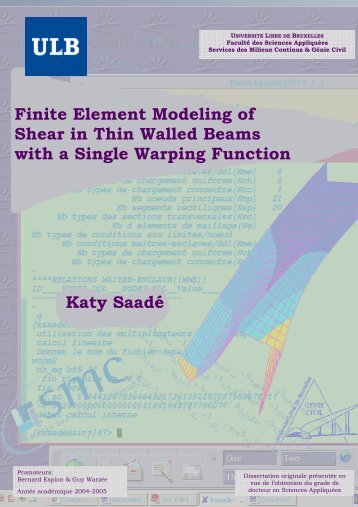 Finite Element Modeling of Shear in Thin Walled Beams with a ...