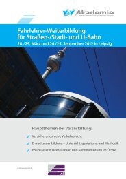 Fahrlehrer-Weiterbildung für Straßen-/Stadt- und U ... - VDV-Akademie