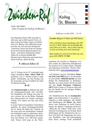 P. Johannes Siebner SJ - Kolleg St. Blasien
