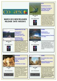 MARCH 2012 NEW RELEASES RELEASE DATE 19/03/2012