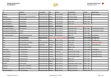 Bewegungsprogramm Kursübersicht Deutsches ... - DRK-KV-Calw eV