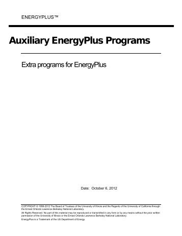 EnergyPlus Auxiliary Programs - EERE - U.S. Department of Energy