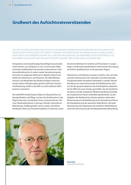 KRH Geschäftsbericht 2011 - Klinikum Region Hannover GmbH