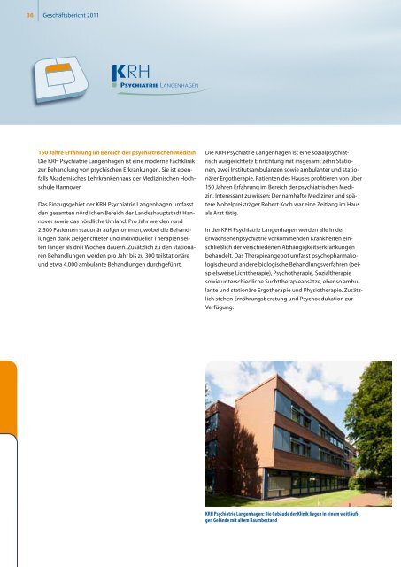 KRH Geschäftsbericht 2011 - Klinikum Region Hannover GmbH