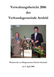 Verwaltungsbericht 2006 der Verbandsgemeinde Arzfeld