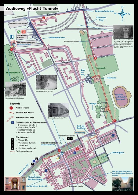 Faltplan zum Audioweg "Flucht Tunnel" - Berliner Unterwelten eV